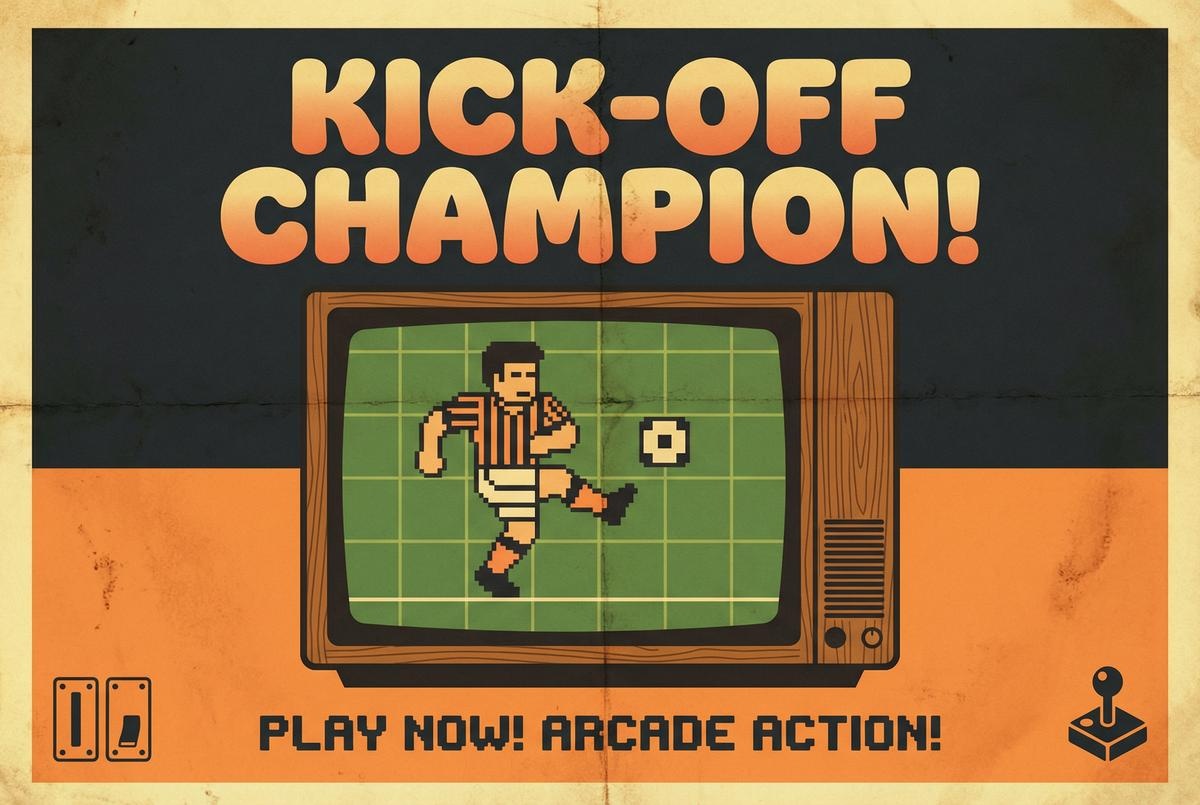 复古足球街机游戏广告 - bb体育