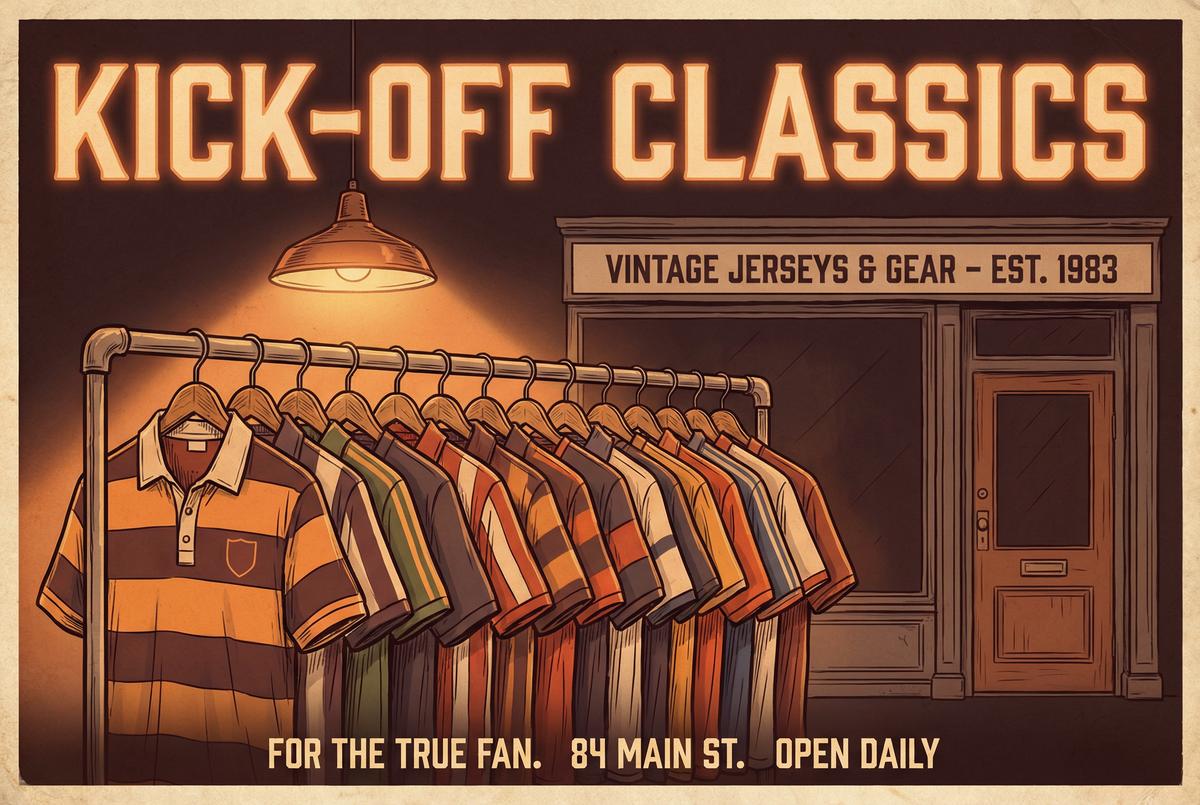 经典球衣复古商店广告 - bb体育